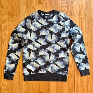J. Lindeberg Men’s Jellyfish Crewneck Sweatshirt Golf Small Blue White Unique